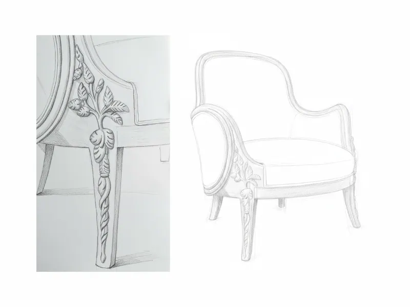 Master artisan hand-carving the Zeba armchair in solid Sheesham wood