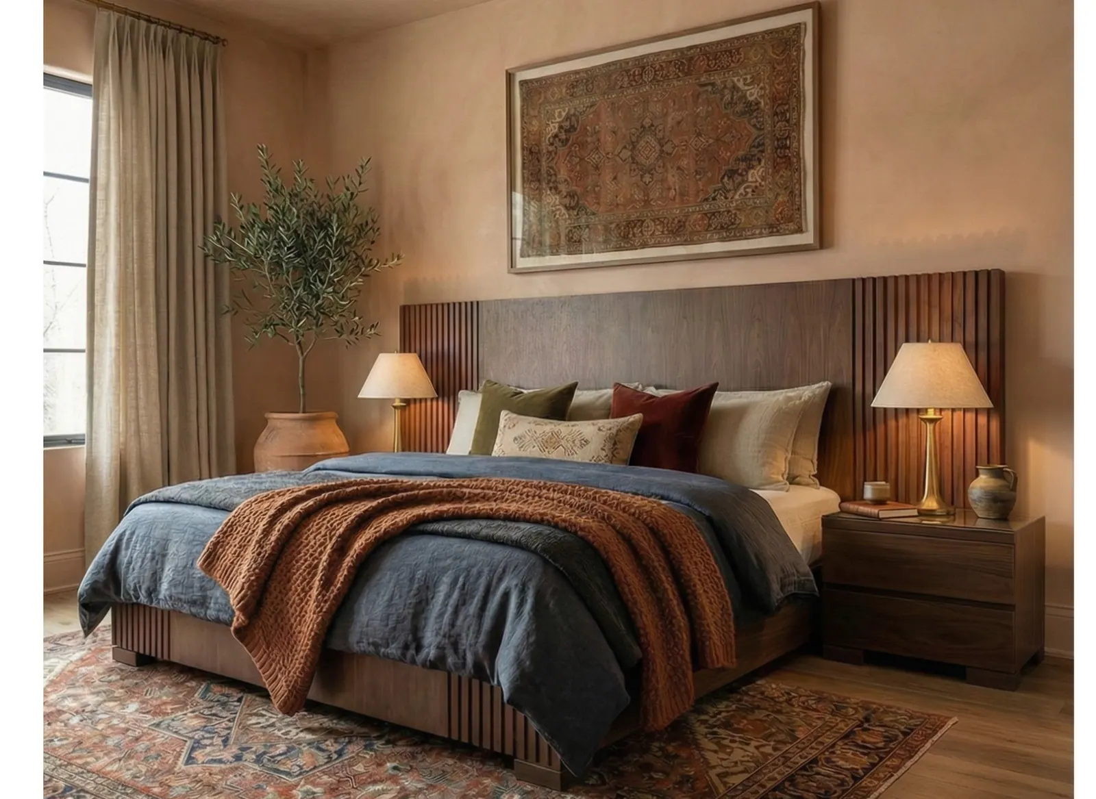 Khat Bedroom Suite, hand-carved solid Sheesham wood by Hand & Hewn